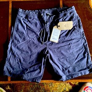 PRANA Mens Gray/blue Bay Ridge Shorts Size M Drawstring Hiking Outdoors